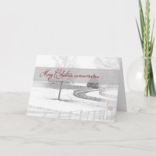 Tarjeta Festiva Navidades/Feliz Año Nuevo - Rancho de Caballo-Invi (Anverso)