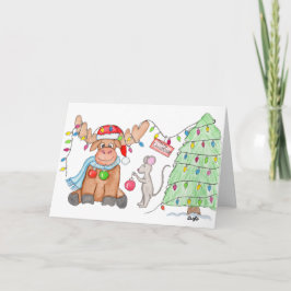 Tarjeta Festiva Navidades - ¡Feliz Cristo Moose!
