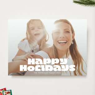 Tarjeta Festiva NAVIDADES FELIZ DE LA fotografía MODERNA DE LA tip