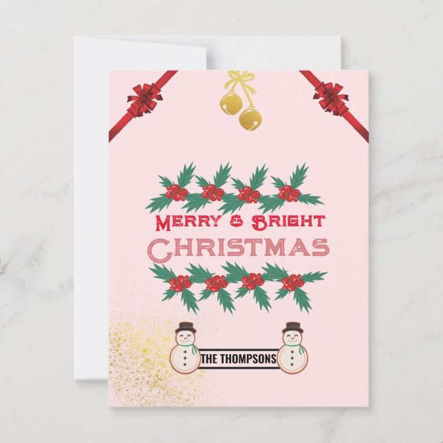 Tarjeta Festiva Navidades Feliz Y Brillante 2023 (Anverso)