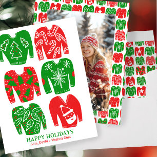Tarjeta Festiva Navidades feos PERSONALIZADO de sudadera foto