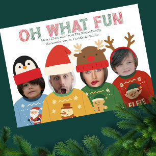 Tarjeta Festiva Navidades feos Sweater Funny Face Personalizado