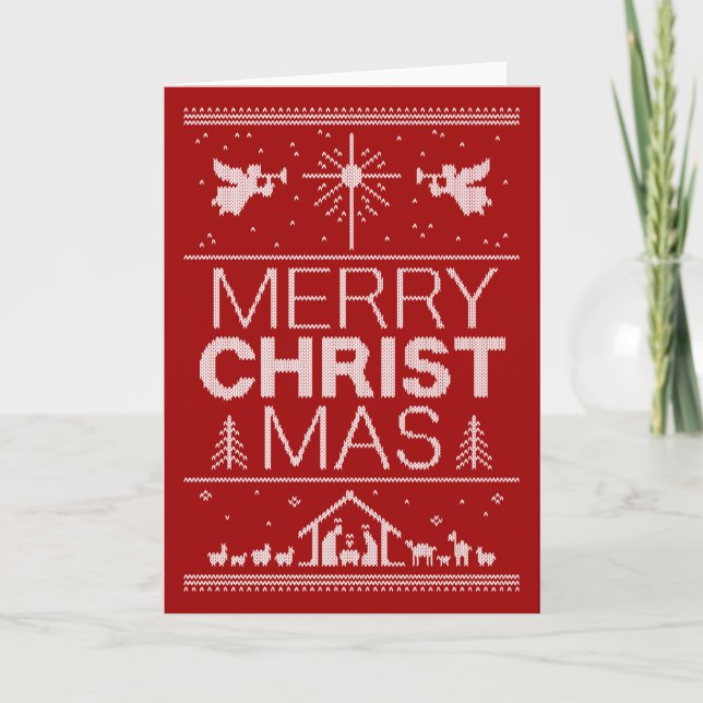 Tarjeta Festiva Navidades feos Sweet Design Christian Christ (Anverso)