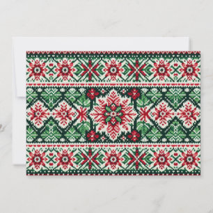 Tarjeta Festiva Navidades/Feria de invierno isla roja y verde