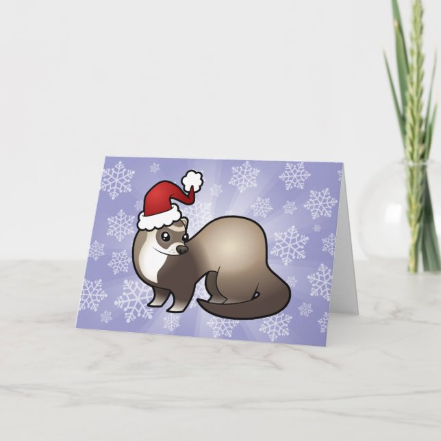 Tarjeta Festiva Navidades Ferret (Anverso)