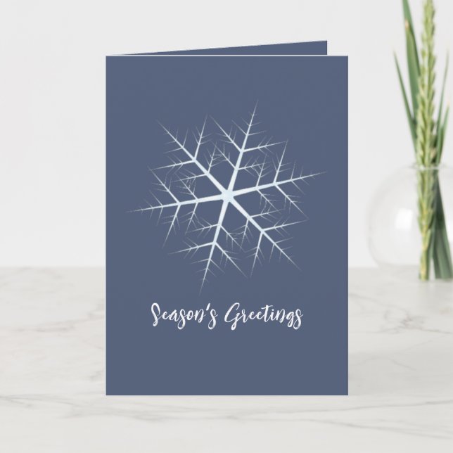 Tarjeta Festiva Navidades festejan marina azul simple copo de niev (Anverso)