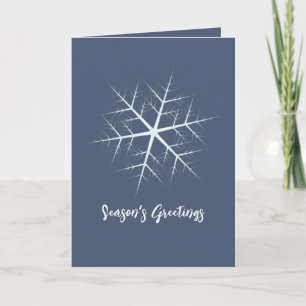 Tarjeta Festiva Navidades festejan marina azul simple copo de niev