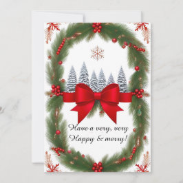 Tarjeta Festiva Navidades Festividades Enmarcadas Con Ramas De Pin
