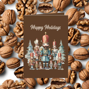 Tarjeta Festiva Navidades festivos acuarela nutcracker agregar tex