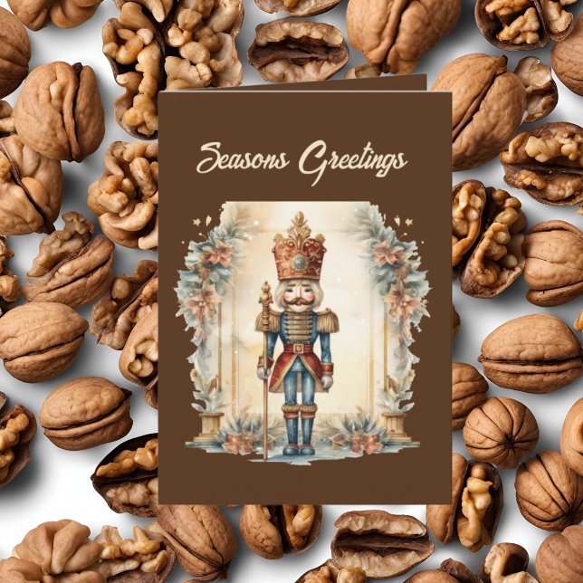 Tarjeta Festiva Navidades festivos acuarela nutcracker agregar tex (Subido por el creador)