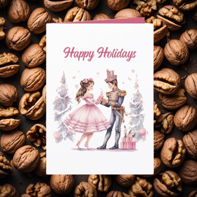 Tarjeta Festiva Navidades festivos acuarela nutcracker agregar tex (Subido por el creador)