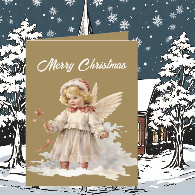 Tarjeta Festiva Navidades festivos Angel acuarela añadir texto (Subido por el creador)