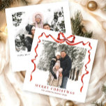 Tarjeta Festiva Navidades festivos Boho Red Bow Ribbon 2 Foto<br><div class="desc">Navidades Elegantes Y Elegantes De Fotografía Saludando La Tarjeta De Vacaciones. Sorprende y trae alegría a los cercanos y hace que la celebración sea inolvidable. Para una mayor personalización,  haga clic en el enlace "personalizar adicional" y utilice nuestra herramienta de diseño para modificar esta plantilla.</div>