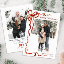 Navidades festivos Boho Red Bow Ribbon 2 Foto