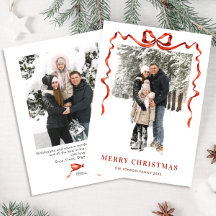 Navidades festivos Boho Red Bow Ribbon 2 Foto