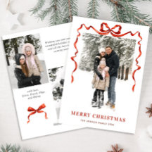 Navidades festivos Boho Red Bow Ribbon 3 Foto