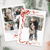 Navidades festivos Boho Red Bow Ribbon 5 Foto