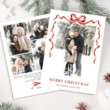 Navidades festivos Boho Red Bow Ribbon 5 Foto