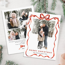 Navidades festivos Boho Red Bow Ribbon 5 Foto