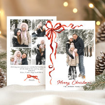 Navidades festivos Boho Red Bow Ribbon 5 Foto