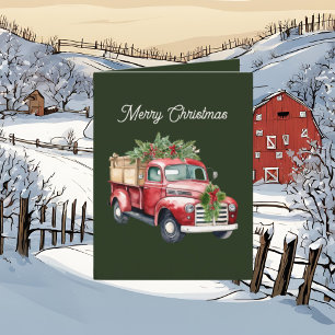 Tarjeta Festiva Navidades festivos Camión de campo añadir mensaje