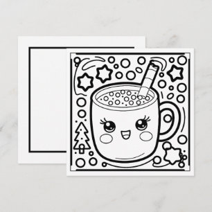 Tarjeta Festiva Navidades festivos coloreando el cacao