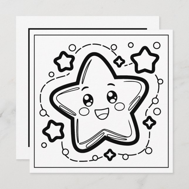 Tarjeta Festiva Navidades festivos coloristas estrella (Anverso / Reverso)