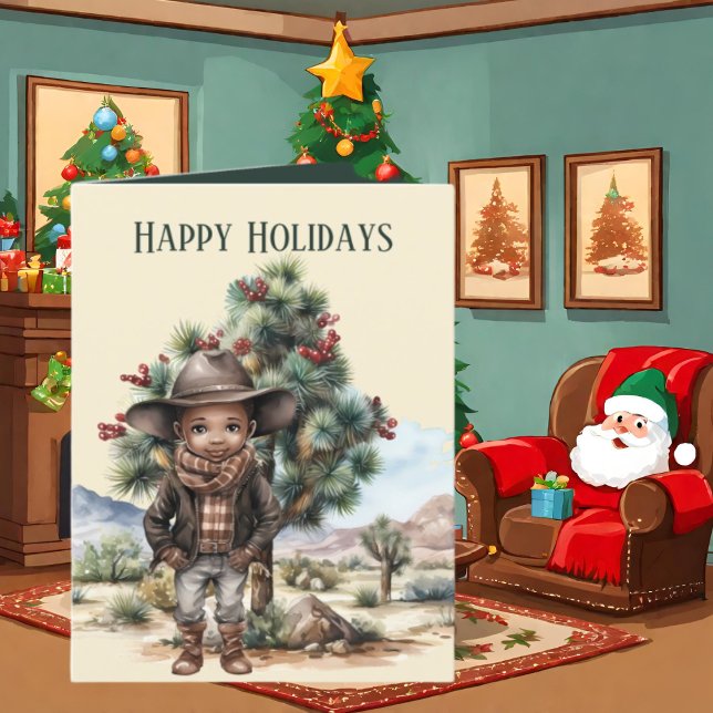 Tarjeta Festiva Navidades festivos Cowboy occidental agrega texto (Subido por el creador)