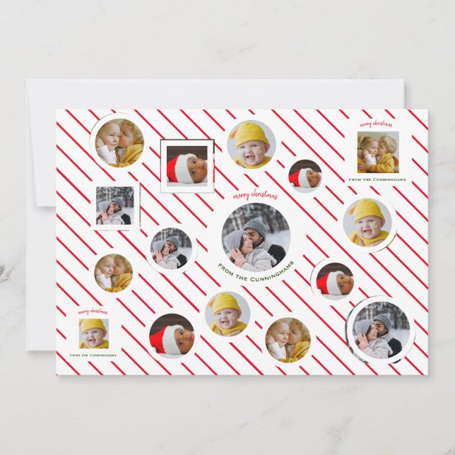 Tarjeta Festiva Navidades festivos de cuatro fotos 🎄 personalizad (Anverso)
