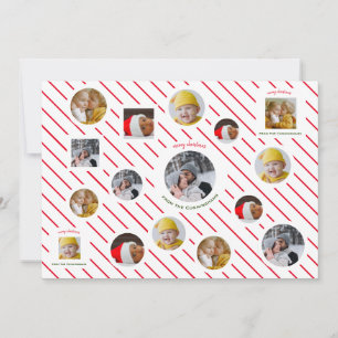 Tarjeta Festiva Navidades festivos de cuatro fotos 🎄 personalizad