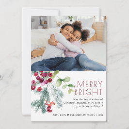 Tarjeta Festiva Navidades festivos de la foto verde