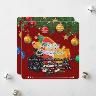 Tarjeta Festiva Navidades festivos de Santa y Ornamentos