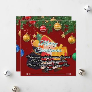 Tarjeta Festiva Navidades festivos de Santa y Ornamentos