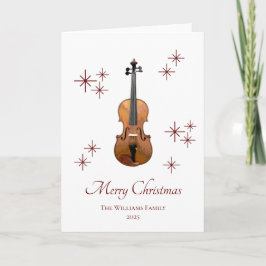 Tarjeta Festiva Navidades festivos de violín de instrumentos music