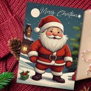 Tarjeta Festiva Navidades festivos fantásticos Santa