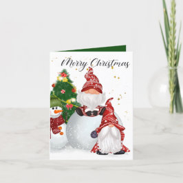 Tarjeta Festiva navidades festivos gnome snowman