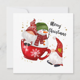 Tarjeta Festiva navidades festivos gnome snowman Holiday Card