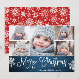 Tarjeta Festiva Navidades festivos Holly Berry Rustic 5 FOTO