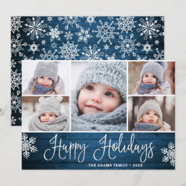 Tarjeta Festiva Navidades festivos Holly Berry Rustic 5 FOTO