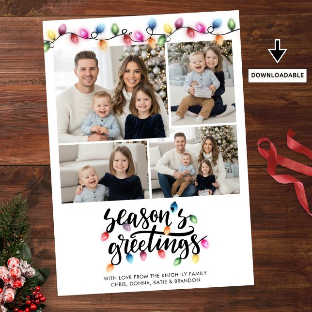 Tarjeta Festiva Navidades festivos iluminan 4 sesiones de fotos sa (Subido por el creador)