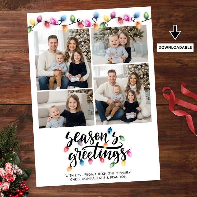 Tarjeta Festiva Navidades festivos iluminan las estaciones de salu (Subido por el creador)