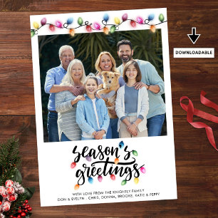Tarjeta Festiva Navidades festivos iluminan las estaciones de salu