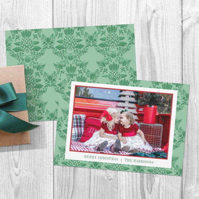 Tarjeta Festiva Navidades festivos Ornamentos de piña Foto (Subido por el creador)