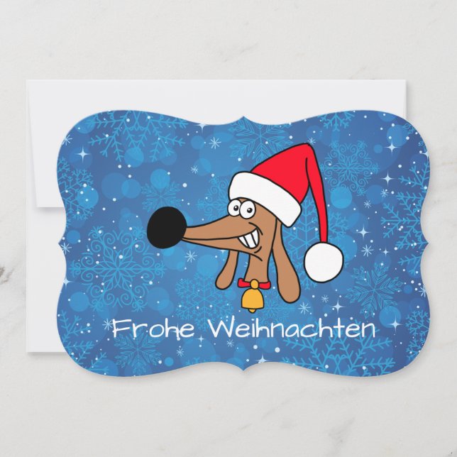 Tarjeta Festiva Navidades festivos Perro Dachshund (Anverso)