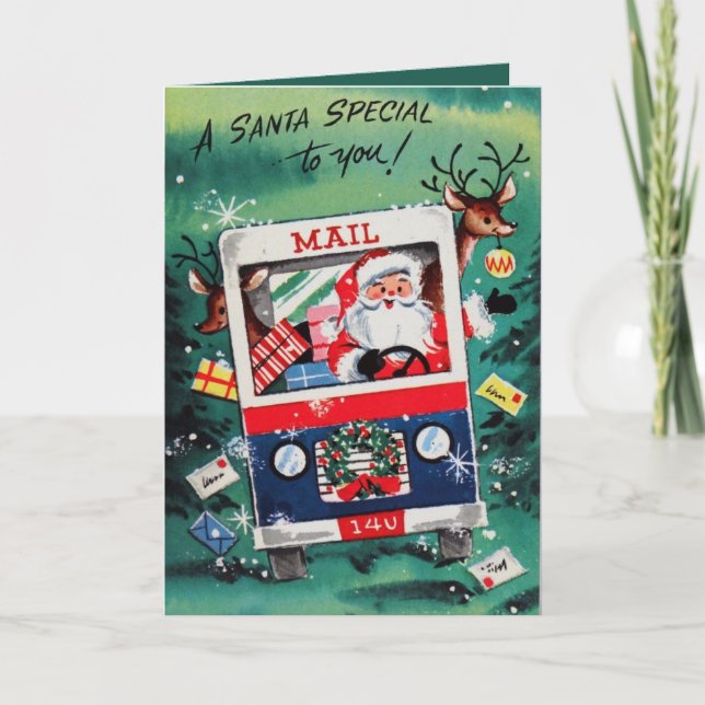 Tarjeta Festiva navidades festivos Santa agrega sentimiento (Anverso)