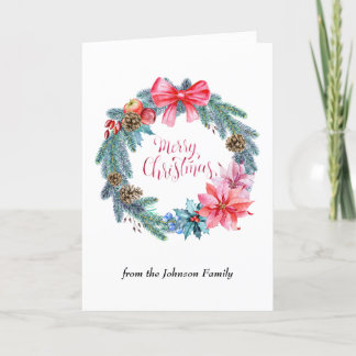 Tarjeta Festiva Navidades festivos Wreath Greeting Card