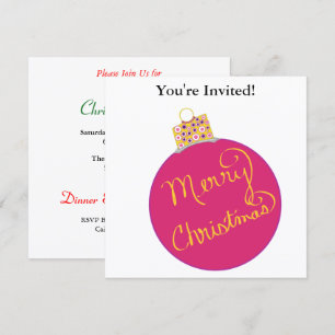 Tarjeta Festiva Navidades Fiesta Bolas de ornamentos rosados
