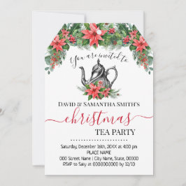 Tarjeta Festiva Navidades Fiesta de té Fiesta de té de vacaciones