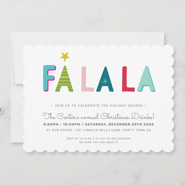 Tarjeta Festiva NAVIDADES FIESTA fiesta diversión atrevido colorid (Anverso)