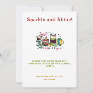 Tarjeta Festiva Navidades Fiestas beben camping al aire libre
